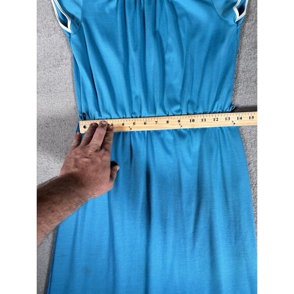 Vintage Timely Trends Dress Basic Short Sleeve Blue Mod/GoGo XS To S 60s Style - Picture 12 of 12